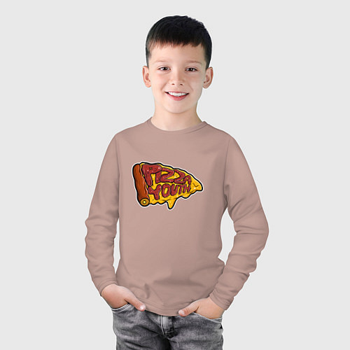 Детский лонгслив Горячий кусочек / Пыльно-розовый – фото 3