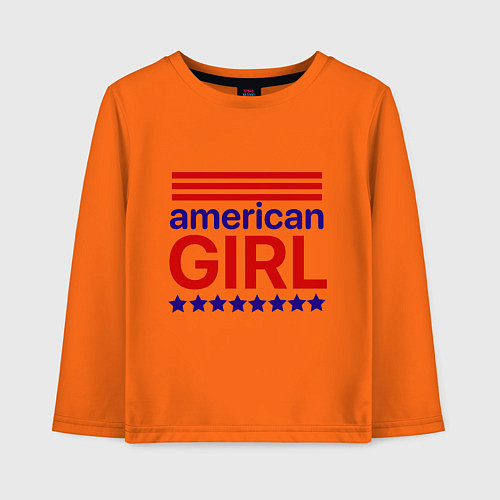 Детский лонгслив American girl / Оранжевый – фото 1