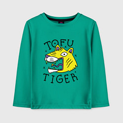 Лонгслив хлопковый детский Tofu Tiger Тигр Сыр Тофу, цвет: зеленый