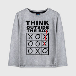 Лонгслив хлопковый детский THINK OUTSIDE THE BOX, цвет: меланж