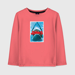Лонгслив хлопковый детский Jaws classic, цвет: коралловый