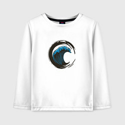 Лонгслив хлопковый детский Enso Great Wave off Kanagawa, цвет: белый