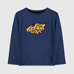 Лонгслив хлопковый детский Knockout City Logo Логотип, цвет: тёмно-синий