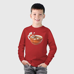 Лонгслив хлопковый детский Вкусный Баскет, цвет: красный — фото 2