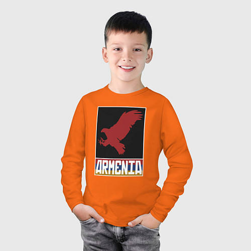 Детский лонгслив Орёл - Армения / Оранжевый – фото 3