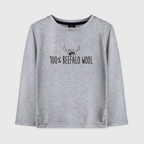 Детский лонгслив Стопроцентная шесть бифало / Меланж – фото 1