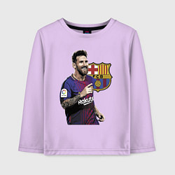 Лонгслив хлопковый детский Lionel Messi Barcelona Argentina, цвет: лаванда