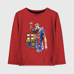 Лонгслив хлопковый детский Lionel Messi Barcelona Argentina!, цвет: красный