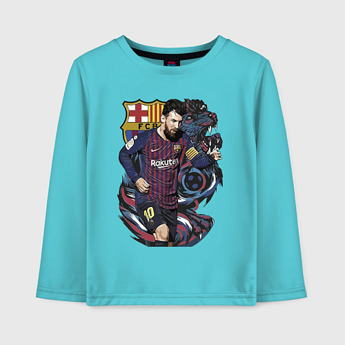 Детский лонгслив Messi Barcelona Argentina Striker / Бирюзовый – фото 1