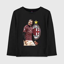 Лонгслив хлопковый детский Zlatan Ibrahimovic Milan Italy, цвет: черный