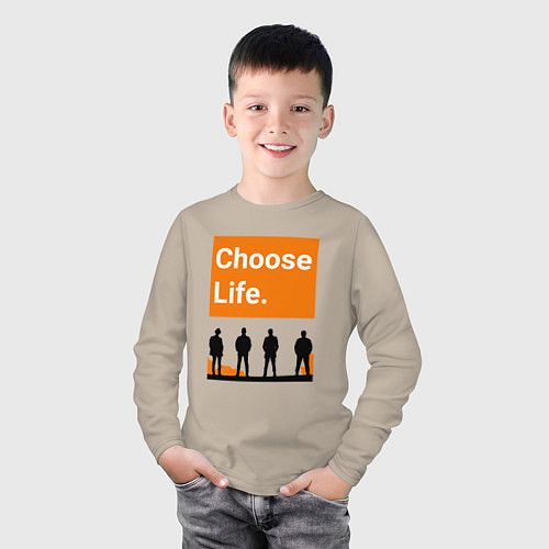 Детский лонгслив Choose Life / Миндальный – фото 3