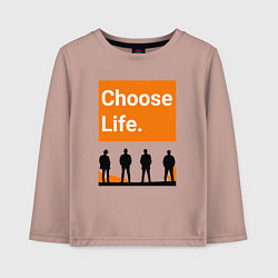 Лонгслив хлопковый детский Choose Life, цвет: пыльно-розовый