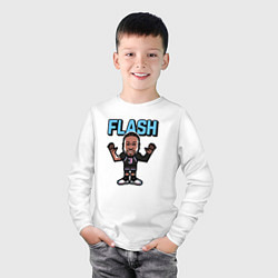Лонгслив хлопковый детский Wade - Flash, цвет: белый — фото 2
