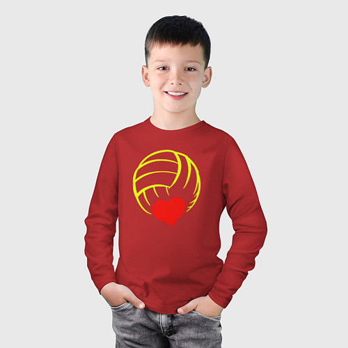 Детский лонгслив Volleyball Heart / Красный – фото 3