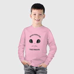 Лонгслив хлопковый детский Инопланетянин, цвет: светло-розовый — фото 2