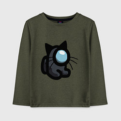 Лонгслив хлопковый детский Among Us, цвет: меланж-хаки