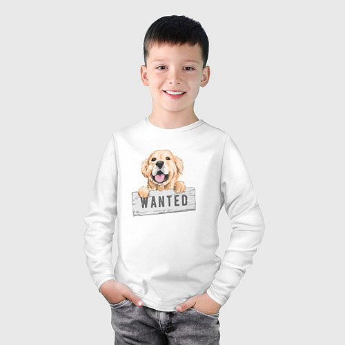 Детский лонгслив Dog Wanted / Белый – фото 3