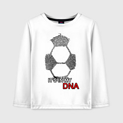 Лонгслив хлопковый детский FOOTBALL IN MY DNA, цвет: белый