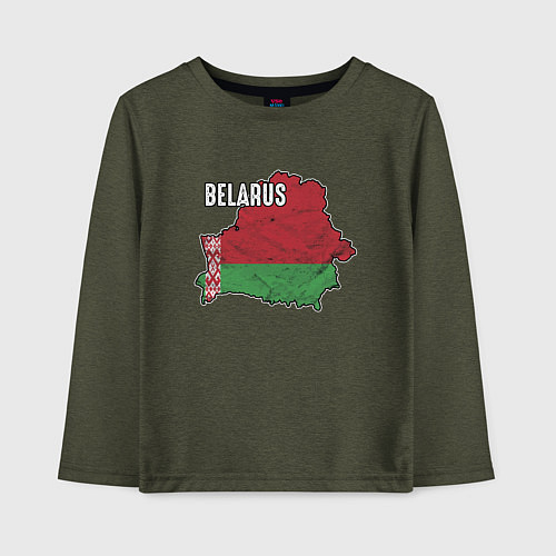 Детский лонгслив Belarus Map / Меланж-хаки – фото 1