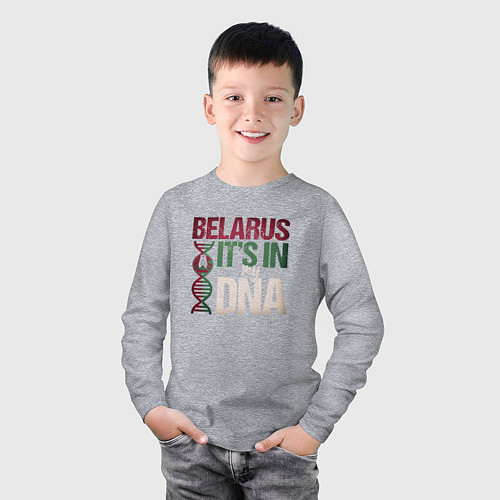 Детский лонгслив ДНК - Беларусь / Меланж – фото 3