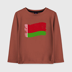 Лонгслив хлопковый детский Флаг - Беларусь, цвет: кирпичный