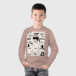 Лонгслив хлопковый детский Какой ты кот сегодня год, цвет: пыльно-розовый — фото 2