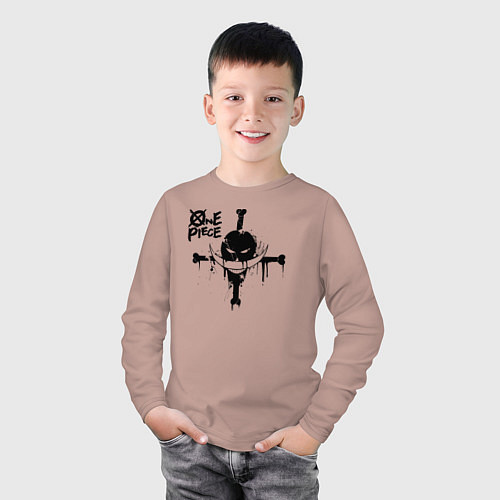 Детский лонгслив Пираты Белоуса One Piece / Пыльно-розовый – фото 3