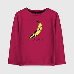 Лонгслив хлопковый детский Банан, Энди Уорхол, цвет: маджента