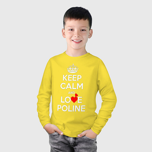 Детский лонгслив Будь спок и люби Полину / Желтый – фото 3