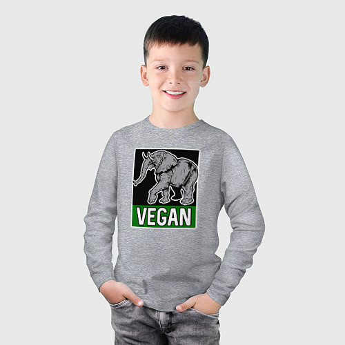 Детский лонгслив Vegan elephant / Меланж – фото 3