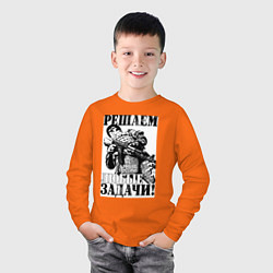 Лонгслив хлопковый детский Решаем любые задачи, цвет: оранжевый — фото 2