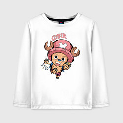 Лонгслив хлопковый детский Тони Тони Чоппер One Piece, цвет: белый