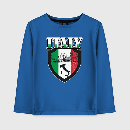 Детский лонгслив Italy Shield / Синий – фото 1