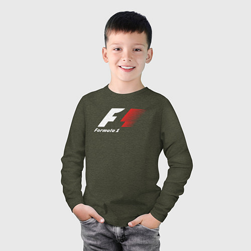 Детский лонгслив Formula 1 / Меланж-хаки – фото 3
