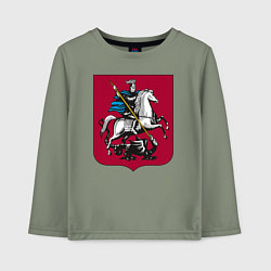 Лонгслив хлопковый детский Георгий Победоносец - Герб, цвет: авокадо