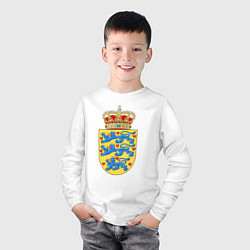 Лонгслив хлопковый детский Дания Герб Дании, цвет: белый — фото 2