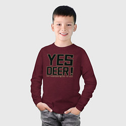 Лонгслив хлопковый детский Yes Deer!, цвет: меланж-бордовый — фото 2