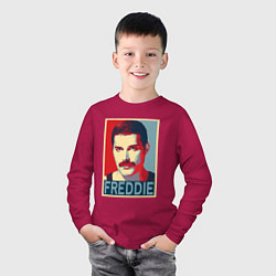 Лонгслив хлопковый детский Freddie, цвет: маджента — фото 2