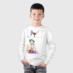 Лонгслив хлопковый детский Дневник поездки в Иокогаму, цвет: белый — фото 2