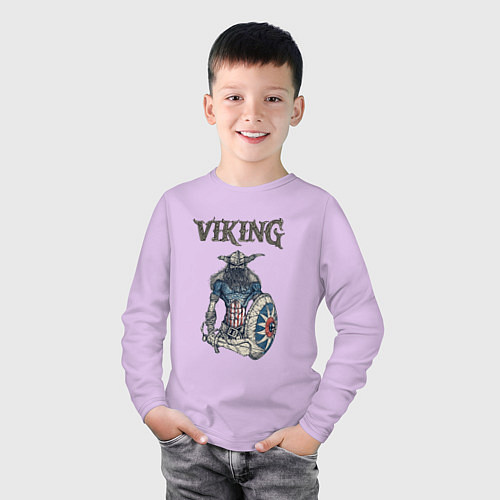 Детский лонгслив Викинг Viking Воин Z / Лаванда – фото 3