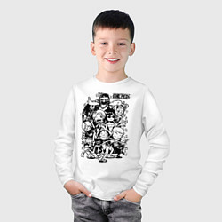 Лонгслив хлопковый детский Персонажи Ван-Пис Большой куш, цвет: белый — фото 2