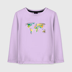 Лонгслив хлопковый детский World Cat, цвет: лаванда