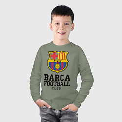 Лонгслив хлопковый детский Barcelona Football Club, цвет: авокадо — фото 2