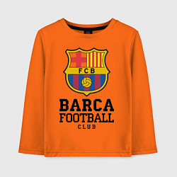 Лонгслив хлопковый детский Barcelona Football Club, цвет: оранжевый