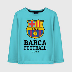 Лонгслив хлопковый детский Barcelona Football Club, цвет: бирюзовый