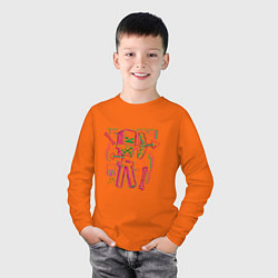 Лонгслив хлопковый детский Майнкрафт скелет лучник, цвет: оранжевый — фото 2