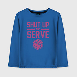 Лонгслив хлопковый детский Shut Up And Serve, цвет: синий