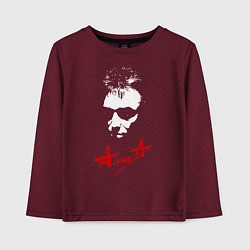 Лонгслив хлопковый детский Константин Кинчев - Алиса, цвет: меланж-бордовый