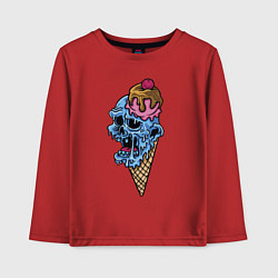 Лонгслив хлопковый детский Horror ice cream, цвет: красный