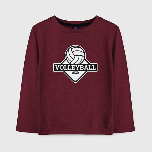 Детский лонгслив Volleyball / Меланж-бордовый – фото 1